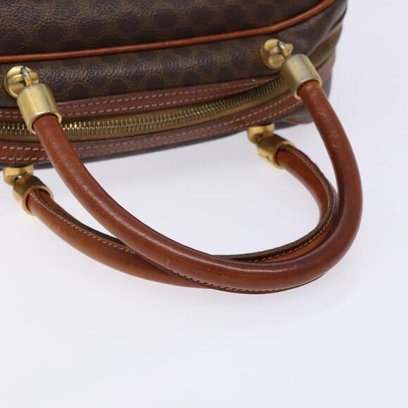 CELINE Macadam Canvas Hand Bag Pvc Leather Brown Gold - Picture 7 of 13